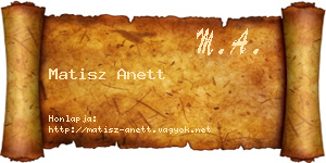 Matisz Anett névjegykártya